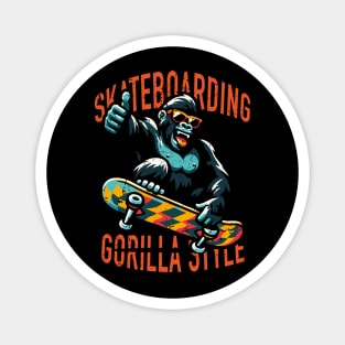 Skateboarding Gorilla Style Magnet